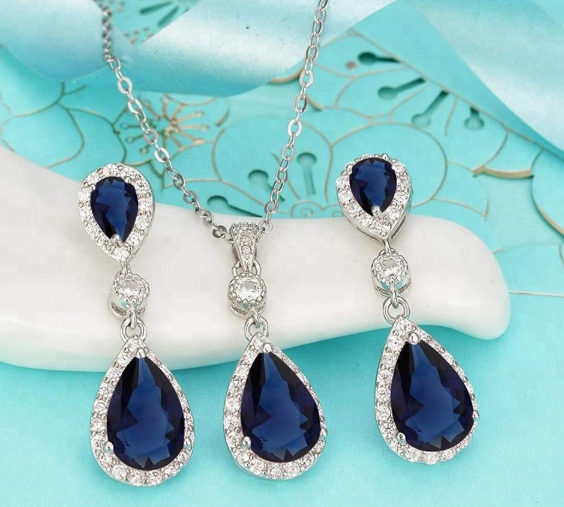 China Supplier 925 silver zirconia wedding jewelry set for women