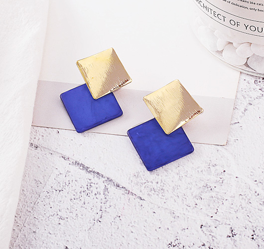 Christmas Gift Geometry Diamond Stud Earring for Office Lady