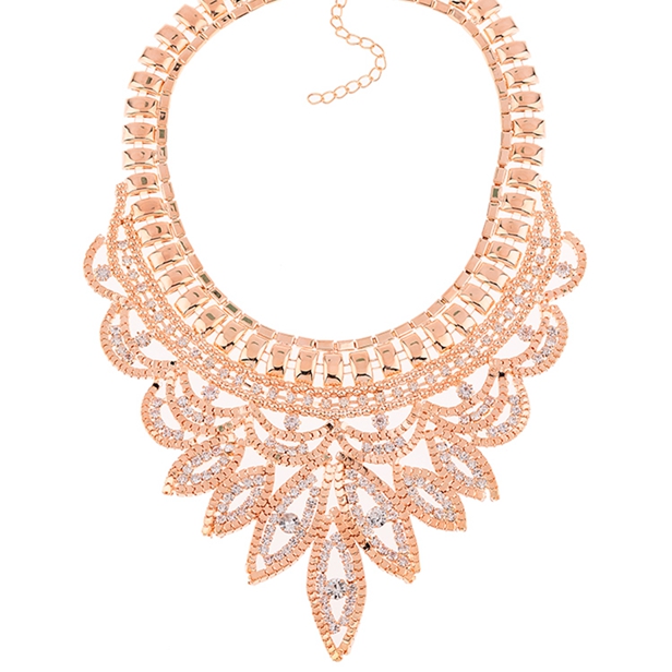 European Fashion Hot Selling Design Gold Chain Famale Party Wedding Crystal Necklace of Women Accessories