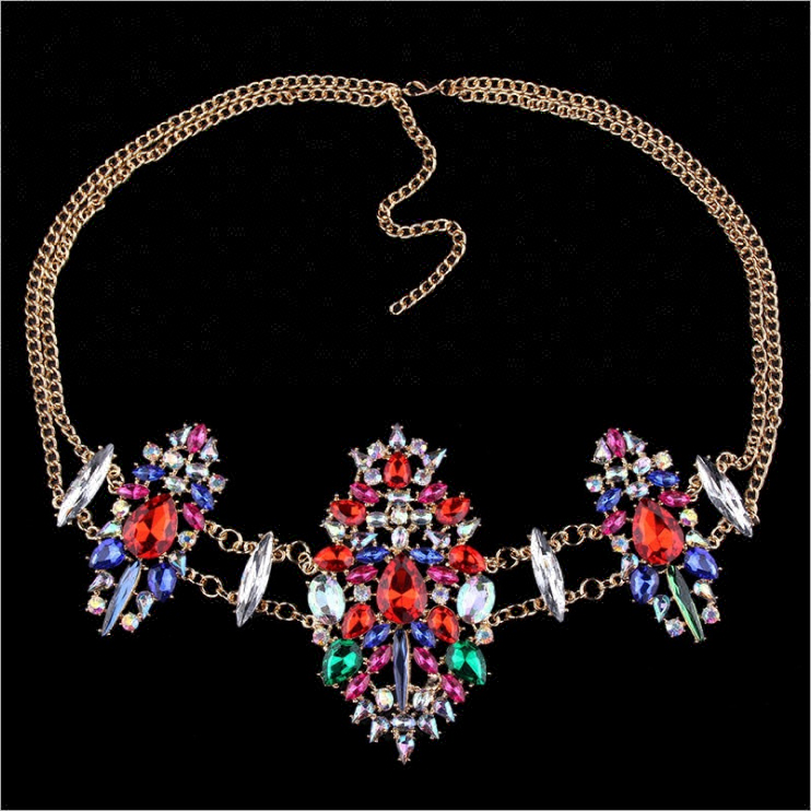 Factory direct sale beach sexy rhinestone body chain