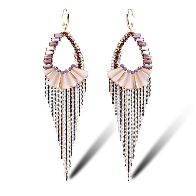 Fashion China Bijoux Charming Lady Bohemian style Fantastic Tassels Earrings Handmade Party Wear Jewelry Designs supplier china For Women