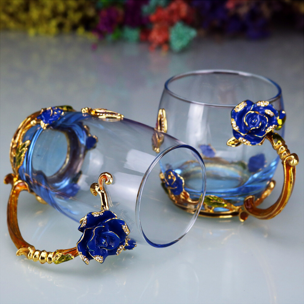 Fashion Gift Metal Enamel crystal coffee cup C1