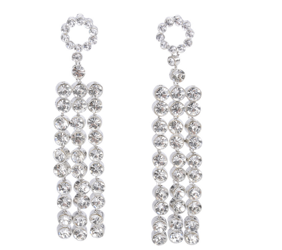 Fashion Jewelry Alloy Silver Plated Long Drop Earring Women Accessories 2018 wholesale Hot selling items