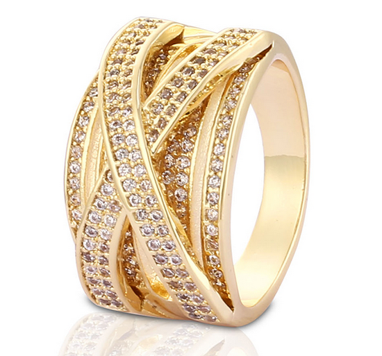 Fashion Latest Designs Gold Plated CZ Wedding Rings for Women & Men's New Model Promise Jewelry