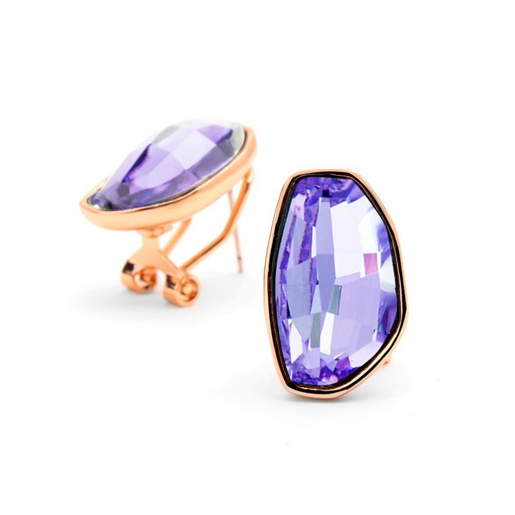 Fashion OL Geometry Austrian Crystal Stud Earrings Korean Diamond Stud Earrings