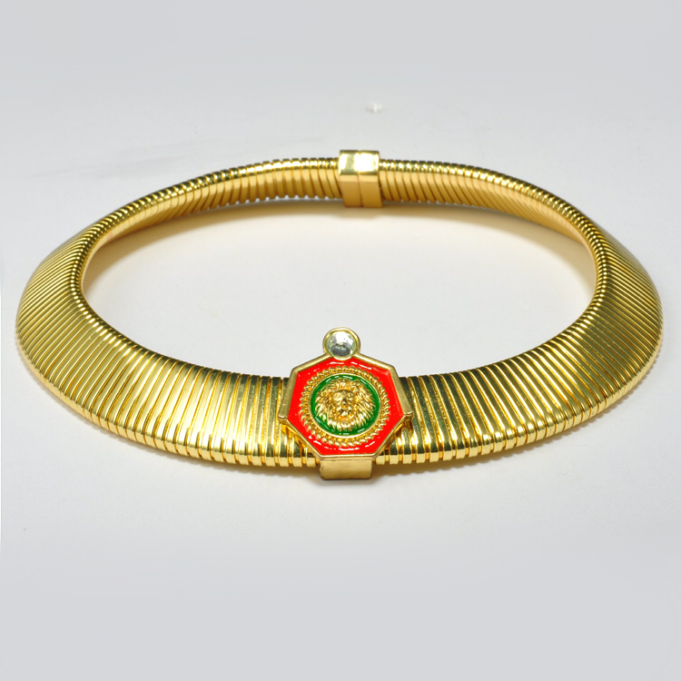 Fashion elastic geese roar chain necklace with adjustable metal alloy accessories jewelry manufacturer