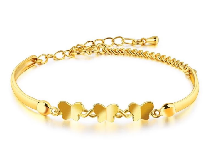 Fashionable  Jewelry Copper 18k Gold Color Plain Bracelet Manufacturer China