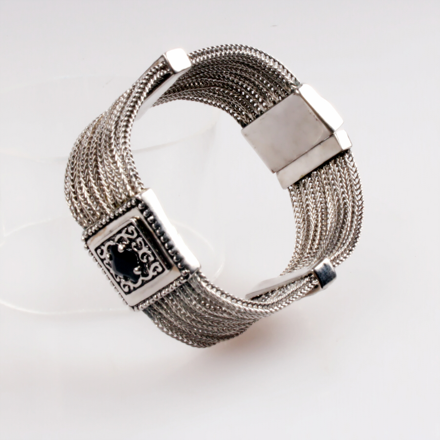 优质女性时尚银手镯铑银镀饰品手工饰品批发银魅手镯制造商中国