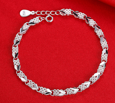 Jewelry cz sterling siver bracelet bangle for beautiful girl
