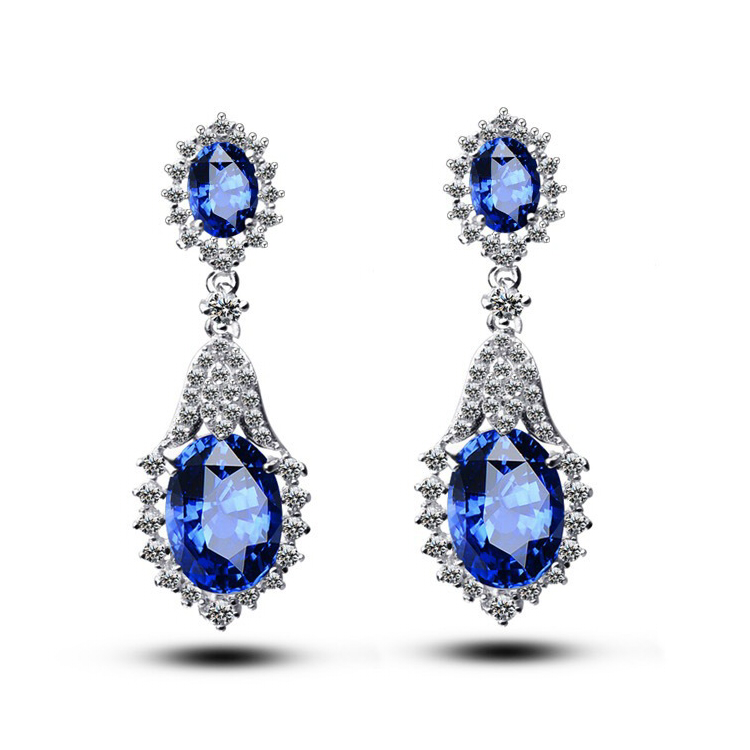 饰品厂批发2017时尚黄铜铜设计锆石滴耳环