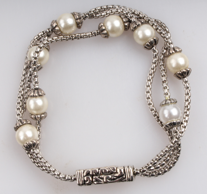 Lady Fashion Accessories Alloy Pearl Bangle Bracelet Wholesale Fashion Jewelry OEM Factory