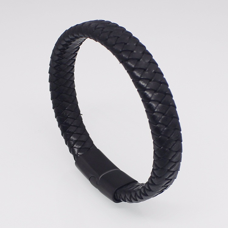 Made in china wholesale fashion vintage men's bracelet 316L Stainless Steel Titanium bracelets bangles genuine leather magnets bracelet