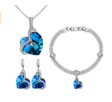 Necklace Earrings Tennis Bracelet 18K White Gold Plated Wedding Jewelry Set Supplier China