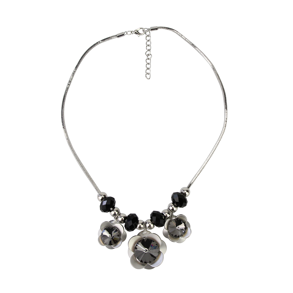 New Arrive Customized Fashion Jewellery Zinc Alloy Crystal Flower Pendant Necklace for women Accessories