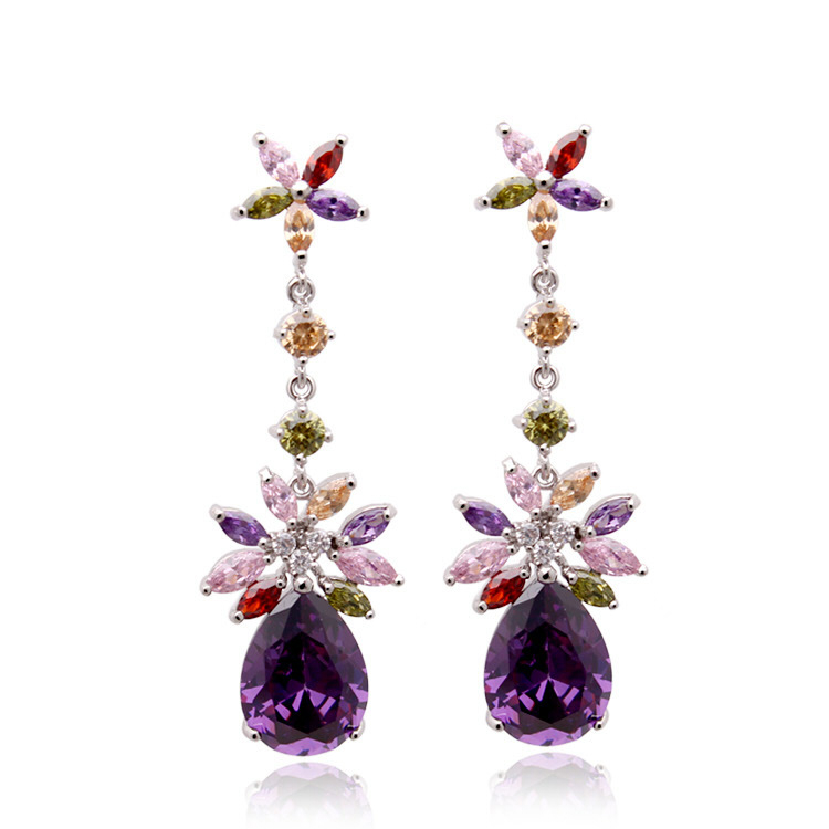 New Design fashion Women's Zirkon Long Post Stud Ohrringe in Südamerika