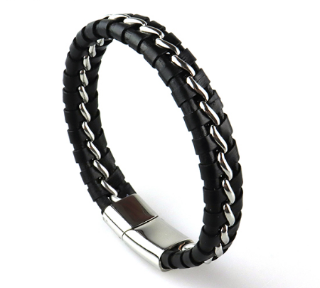 OEM Manufacturer fashion handmade genuine leather or pu leather bracelet for men