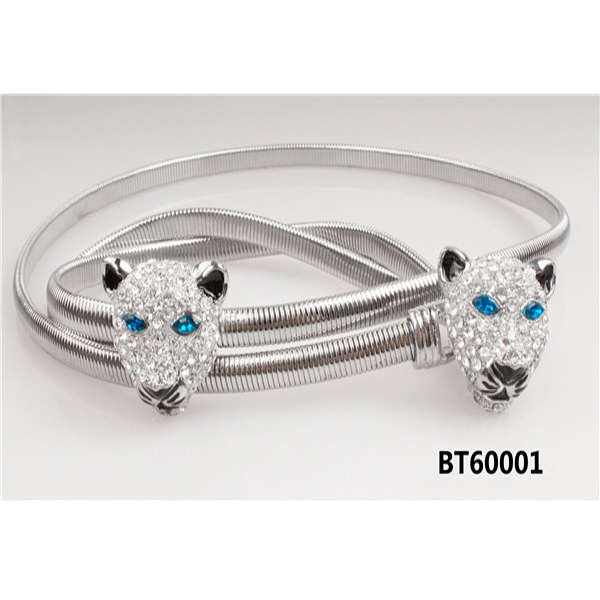 OEM ODM Custom Fashion New Style Metal Chain Belt  Elastic Belt For Women Stretch Metal Gold Belt