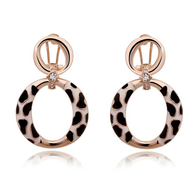 Personalisierte Fashion Ohrringe Simple übertrieben Ohrringe Leopard Double Circle Retro Version der neuen Schmuck Ohrringe Online