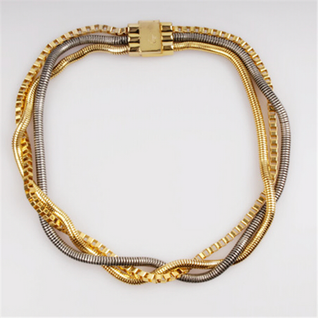 Rose gold plated jewelry supplier, Fashion charm rose gold plated necklace