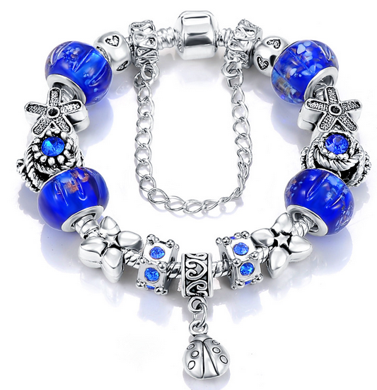 Silver Plated Brass Heart Bead Pearl Charm Bracelet for Women Original DIY Beads China Jewelry Factory