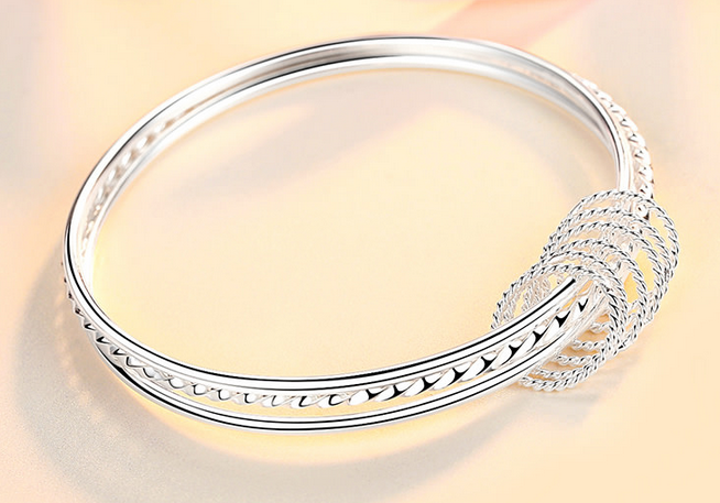 Special Sterling Silver Bracelet Bangle for Woman Christmas Gift Silver Bracelet