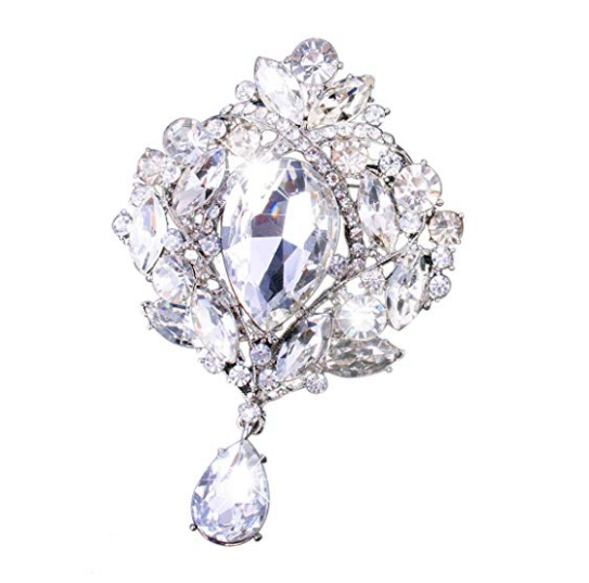 Wedding Bridal Big Crystal Rhinestone Bouquet Brooch Pin for Women 2018 New