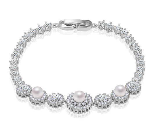 Wholesale Hot Fashion Korean Exquisite Elegant Women Bridal White Pearl Wedding Bracelet