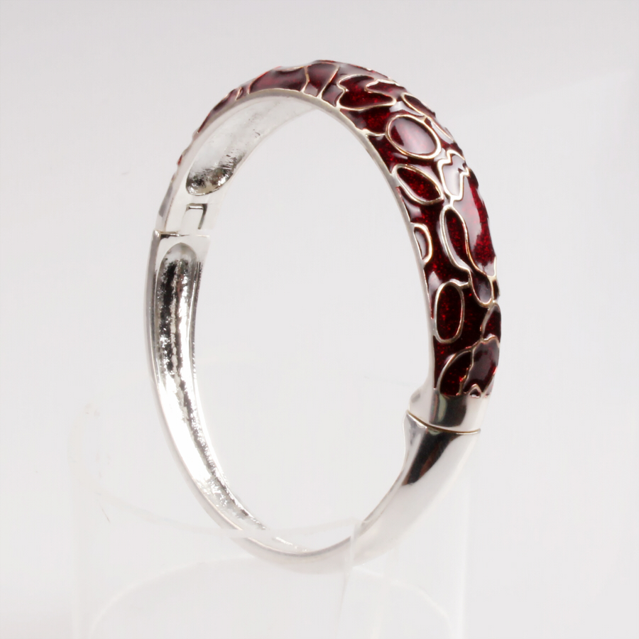 Wholesale alloy copper material gold silver plated bracelet women colorful enamel bangle