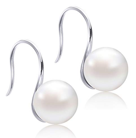 Women's Classical White Freshwater Cultured Pearl Dangle Earrings Shenzhen Factory