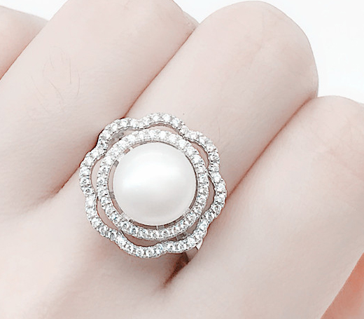 custom 925 sliver rotary jewelry pearl ring Supplier from China
