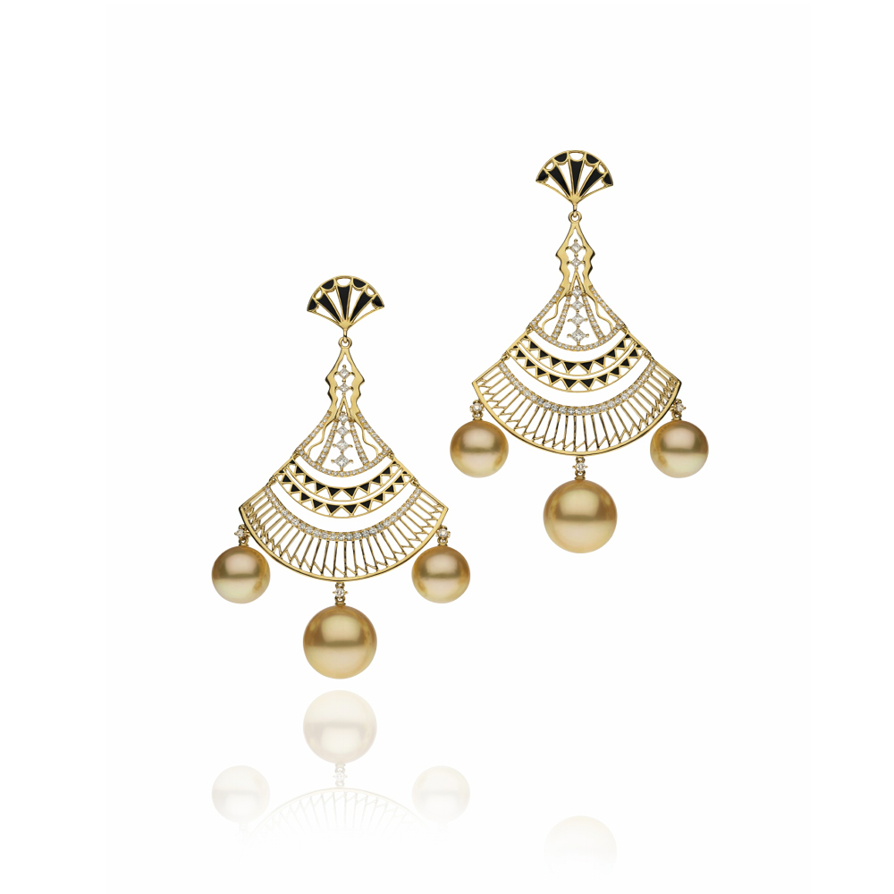 round pearl fan shape earrings , fashion earrings for women jewelry, women earrings E1018