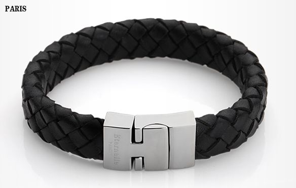 wholesale custom fashion magnetic clasp handmade genuine mens leather bracelet manufacturer China