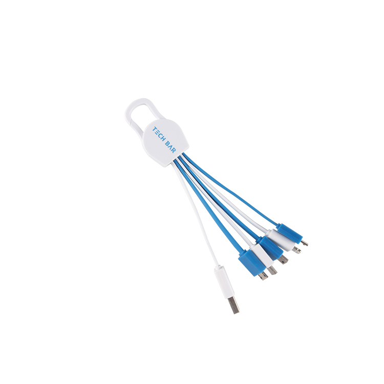 ロゴデザインの1 usb充電ケーブルに付きブランドカラビナクリップ多機能6