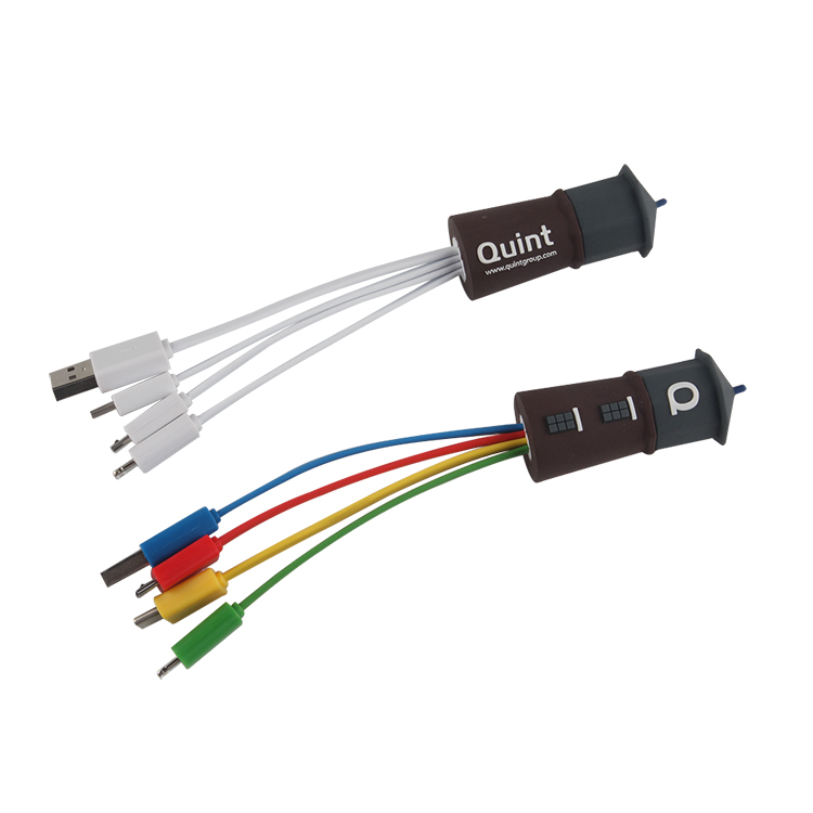 Özel Kule 4 in 1 çoklu şarj pvc usb adpater şarj kabloları konektörü