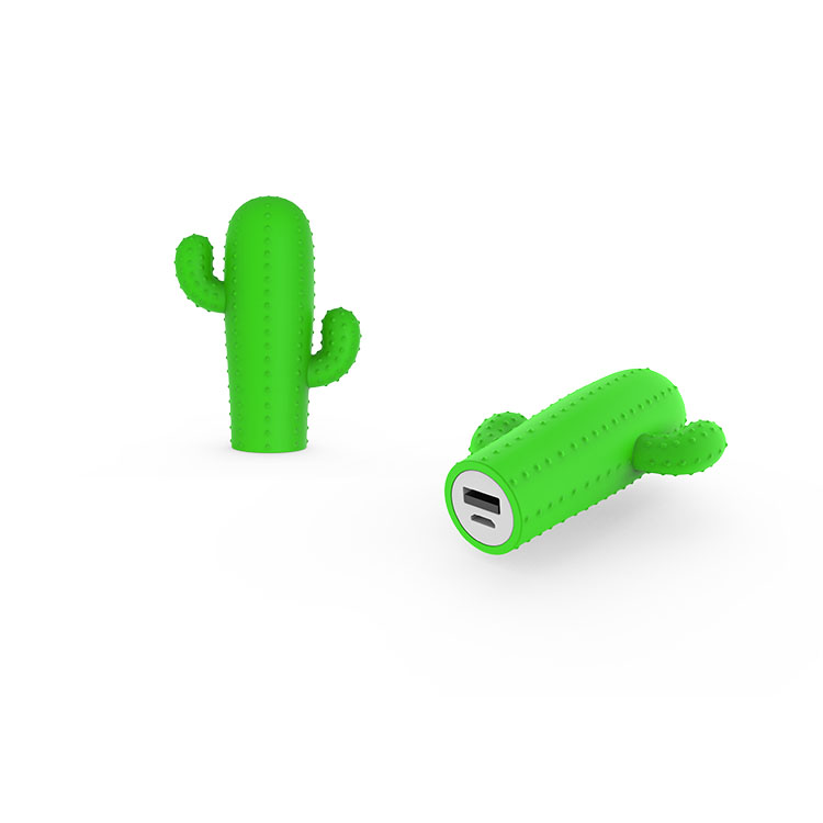 Kundenspezifischer Kaktus geformt 2200mah weiche PVC-Energienbank