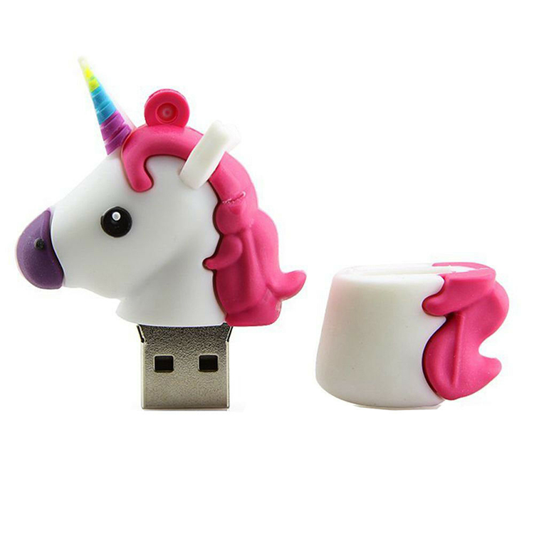 Aangepaste witte eenhoorn vormige USB 2.0 / 3.0 Flash Drive 32 GB geheugenstick USA