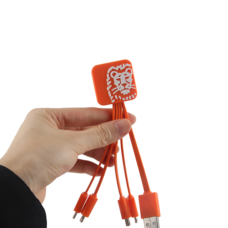 Подгонянный лев сделал множественные 4 в 1 кабеле заряжателя USB для корпоративного подарка