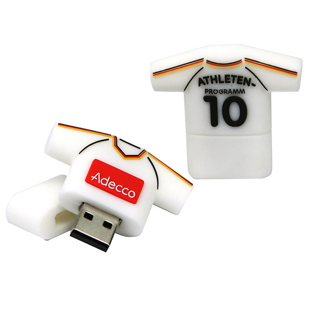 Customized t-shirt sports shape usb stick pvc usb flash drive