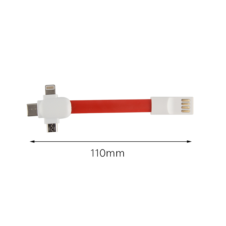 Sleutelhanger op maat 3 in 1 magnetische laadkabel sleutelhanger