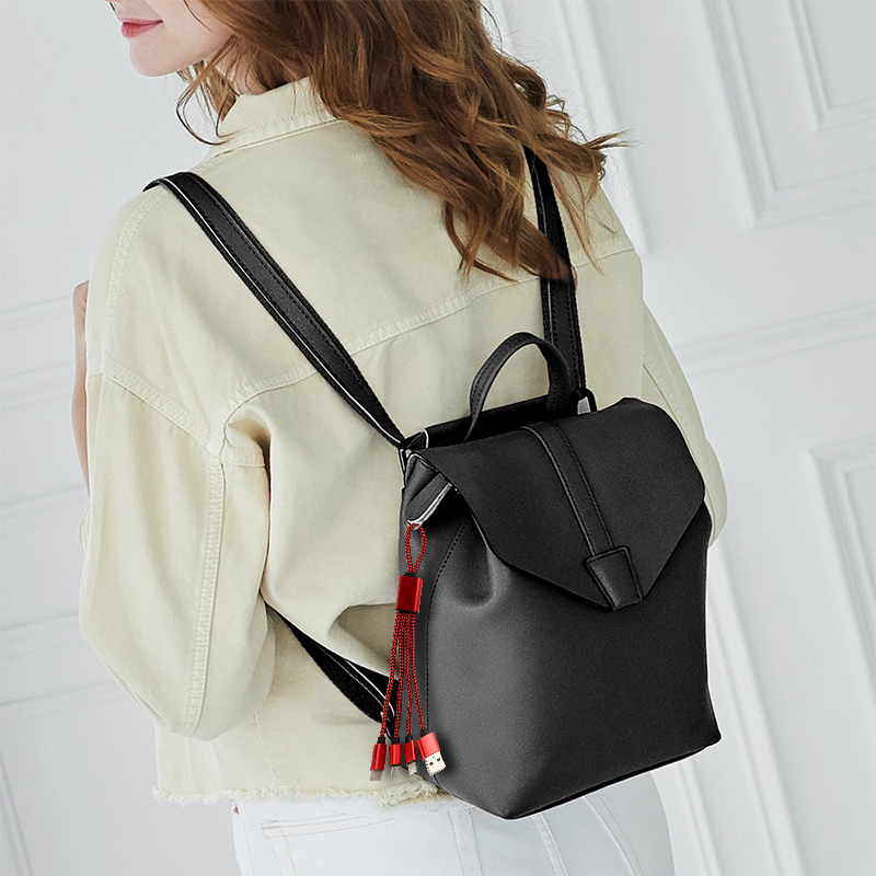 Nylon Braided Usb Charger 3 in 1 Usb Charger Cable Multi Charging Cable For iphone type c mirco