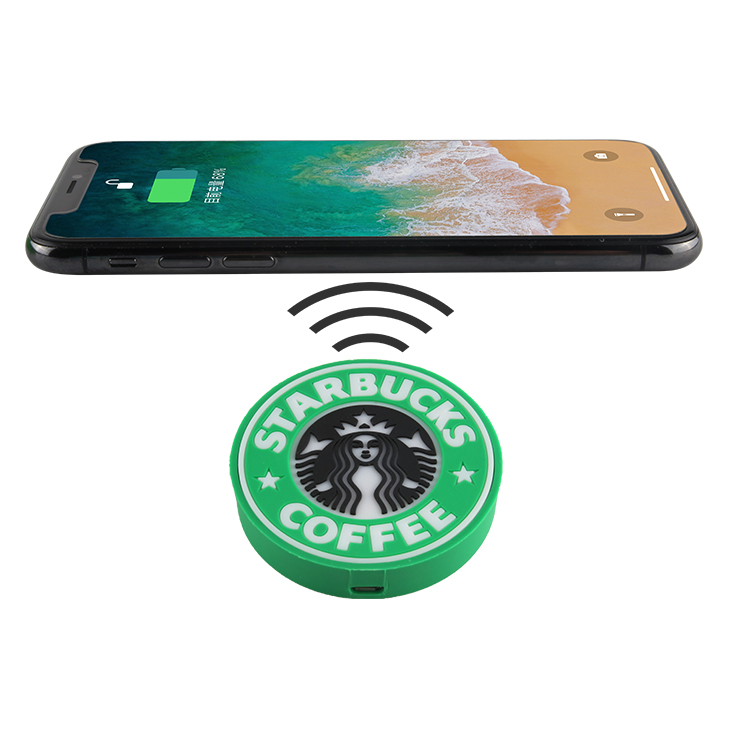 Personalized strarbucks 5w wireless charger charging pad with Qi standard