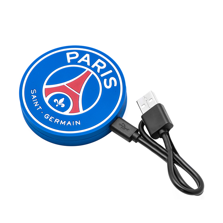 米国はiphoneおよびSamsungのためのカスタマイズされた第2円形の形をした柔らかいポリ塩化ビニールの無線充電器のパッドをカスタマイズしました