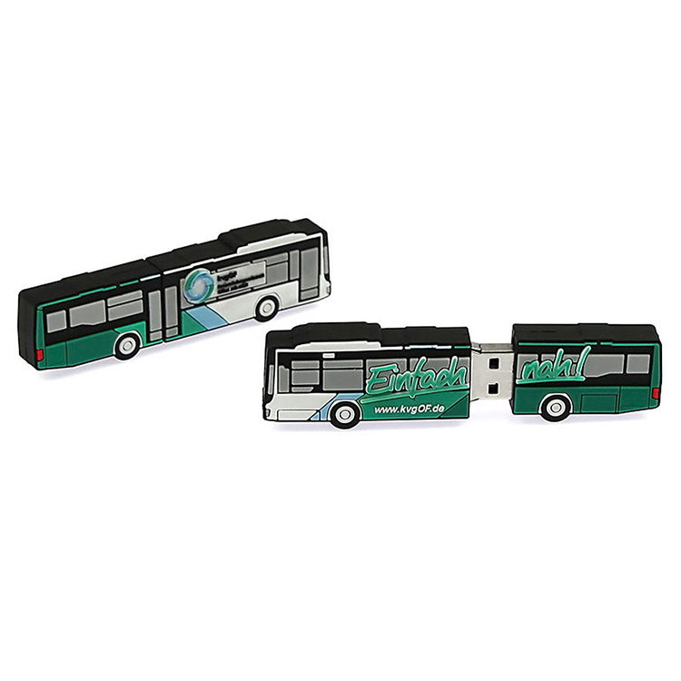 Wholesale personalized silicone pvc city bus shaped usb stick flash drives