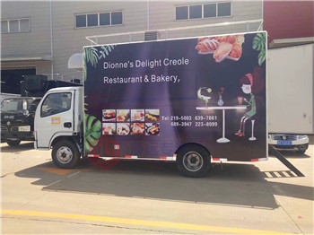Customized 4x2 Diesel China moible fast food truck price body superstructure stainless steel for selling snacks