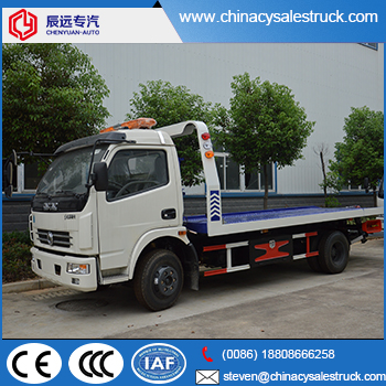 Dongfeng 5 toneladas camión de auxilio en remolque de plataforma plana diesel remolque para la venta