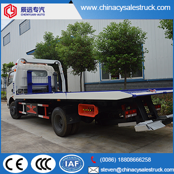 Dongfeng 5 toneladas camión de auxilio en remolque de plataforma plana diesel remolque para la venta