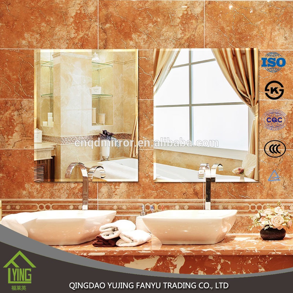 4mm frameless custom shape bathroom silver mirror