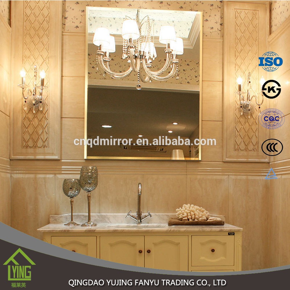 5mm frameless custom shape bathroom silver mirror