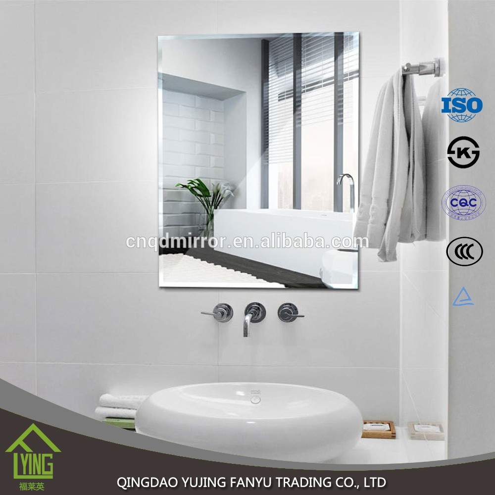 6mm frameless custom shape bathroom silver mirror