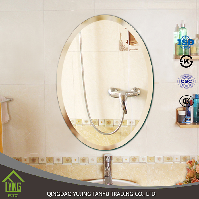 Cheap customized size oval wall mirror Decorative flat edge silver mirror